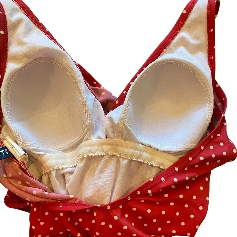 Vintage Jantzen Red white polka dot one piece wrap style swimsuit retro 50s - Picture 11 of 11